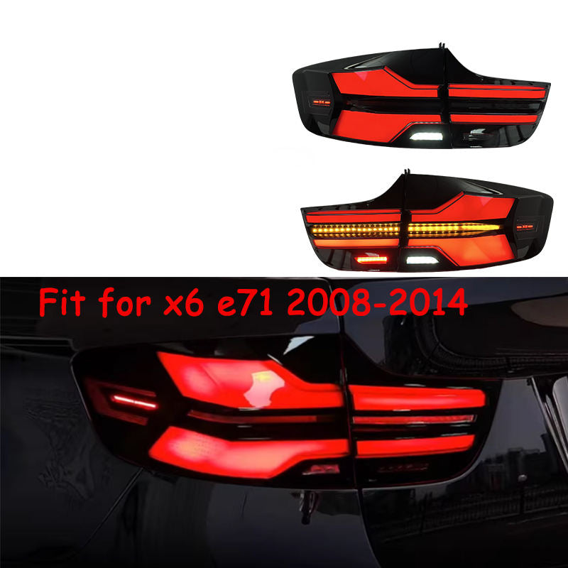 BMW X6 E71 G05 style LED taillights by Vekto, showing sleek red and clear lens designs for 2008-2014 models.