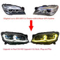 Vekto G12 Style dual-color LED headlights for BMW 7 Series F01/F02 2009-2015, showing bright LED light and sleek headlight design.
