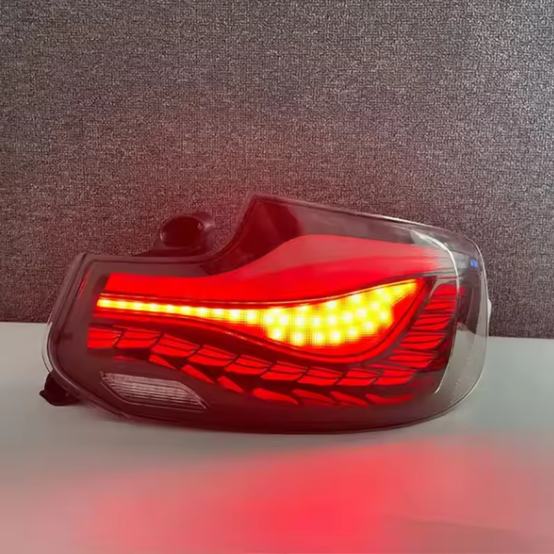 Vekto GTS Dragon Scale LED tail lights for BMW 2 Series F22 2014-2021, showing sleek, dragon scale design on the rear of the car.