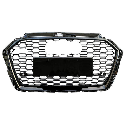 RS3 Style Honeycomb Mesh Grille fits Audi A3 S3 8V.5 2017-2019 RS3 Facelift Mesh Grill Quattro Style