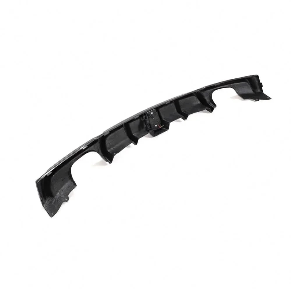 Carbon fiber rear diffuser with integrated LED brake light for BMW F30 & F31 M Sport, 2013–2018, by K2 Industries.