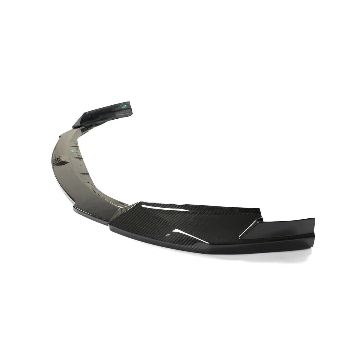 K2 Industries dry carbon fiber front lip for BMW G80 M3 and G82 G83 M4, showing sleek aerodynamic design and textured carbon finish.