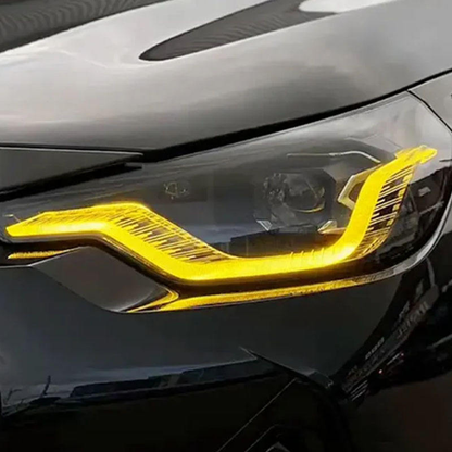 Vekto dual-color LED DRL modules for BMW G42 2 Series and G87 M2 headlights, showcasing sleek daytime running lights.