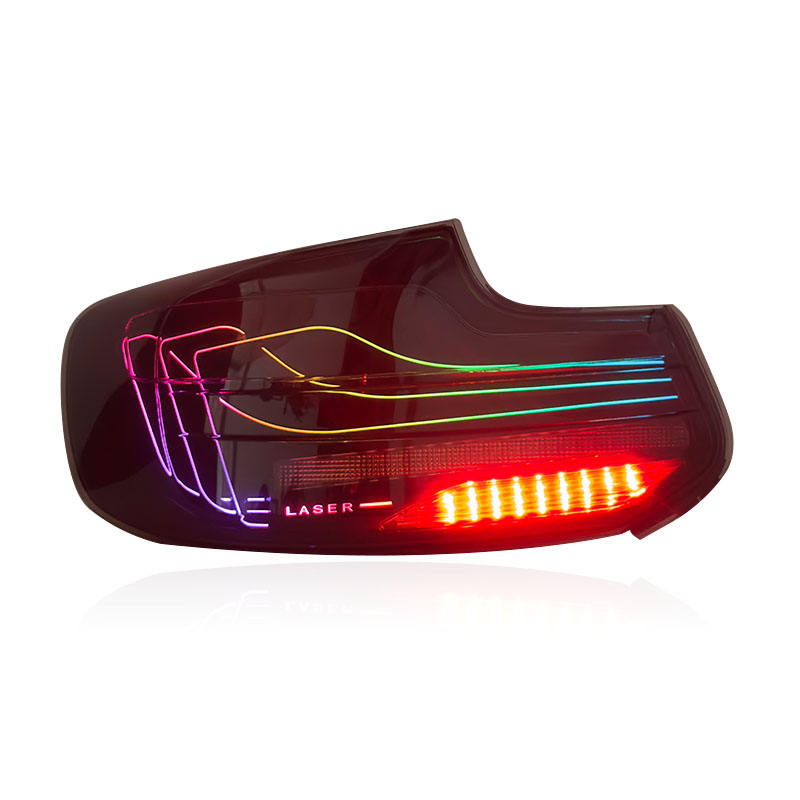 Vekto CSL RGB LED tail lights installed on BMW 2 Series F22 and F87 M2, showcasing vibrant RGB lighting and sleek design.