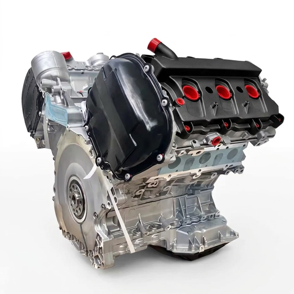 Bayern Automotive DAS MOTOR HAUS EA837 3.0L V6 engine assembly for Audi models 2014-2026, showing the complete engine unit.