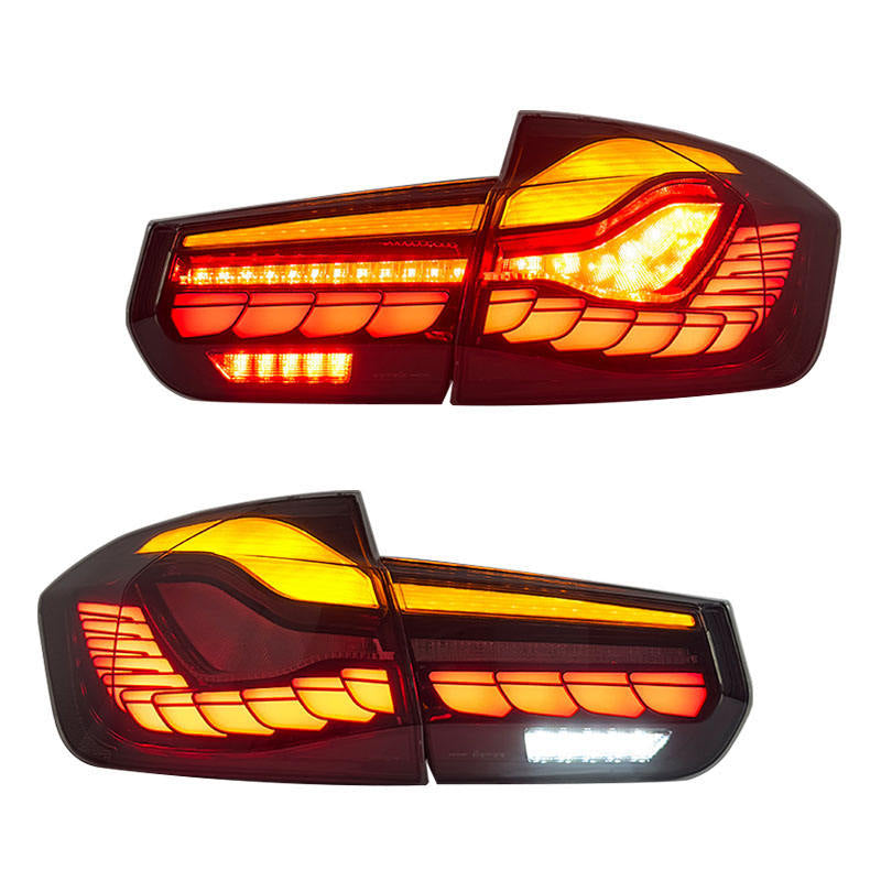 Vekto OLED GTS style LED tail lights for BMW 3 Series F30/F35 and M3 F80 models from 2012-2018, showcasing sleek taillight design