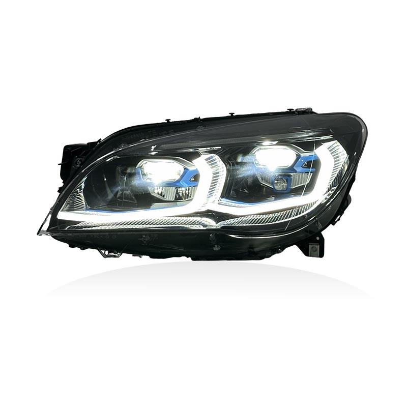 Vekto G12 Style dual-color LED headlights for BMW 7 Series F01/F02 2009-2015, showing bright LED light and headlight design