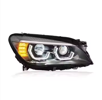 Vekto LED headlights for BMW 7 Series F01/F02 2009-2015, showing sleek headlight design with LED lighting elements.