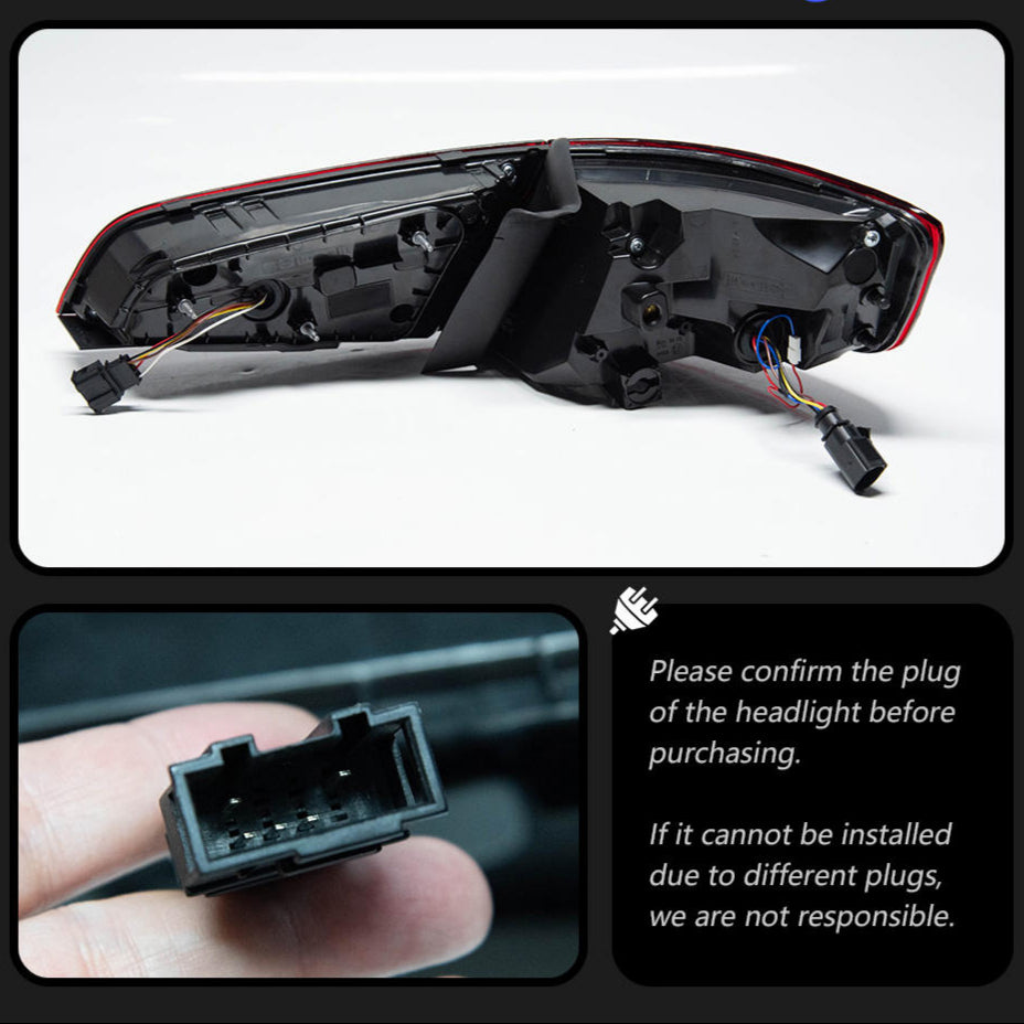 Upgrade Dynamic Animation LED Taillights fit Audi A3 2013-2019 Hatchback Signal Rear Stop Brake Reverse