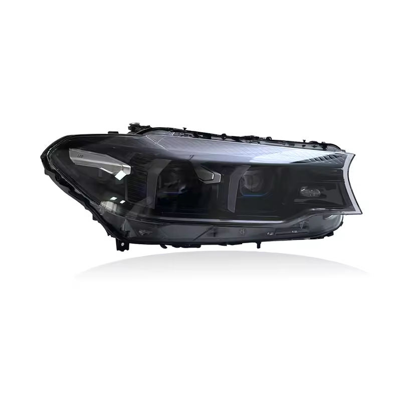 Vekto Laser LED headlights for BMW 5 Series G30/G38 and M5 F90, 2017-2020, showing bright LED light beams and sleek headlight design.