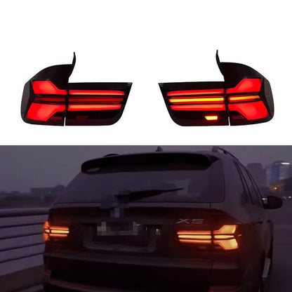 Vekto BMW X5 E70 LED tail light assembly rear lamp for 2007-2013 vehicle, showing close-up of red and clear lens components.