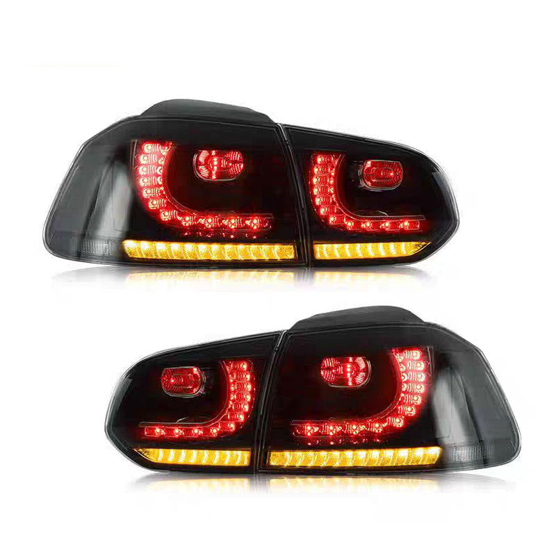 Vekto LED tail lights for Volkswagen Golf MK6 2008-2013 showing sleek, modern taillight design with red and clear lenses