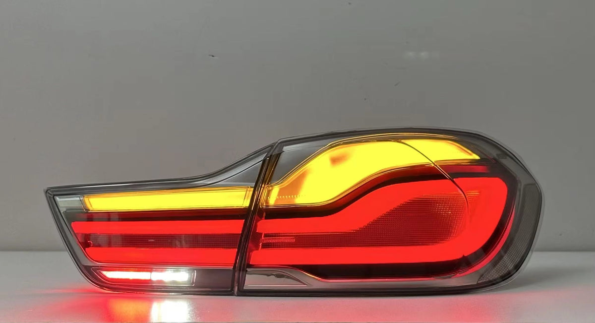 Clear LED taillights for BMW 4 Series F32 F82 F83 2012-2018 by Vekto, showing sleek, modern tail light design with bright illumination.