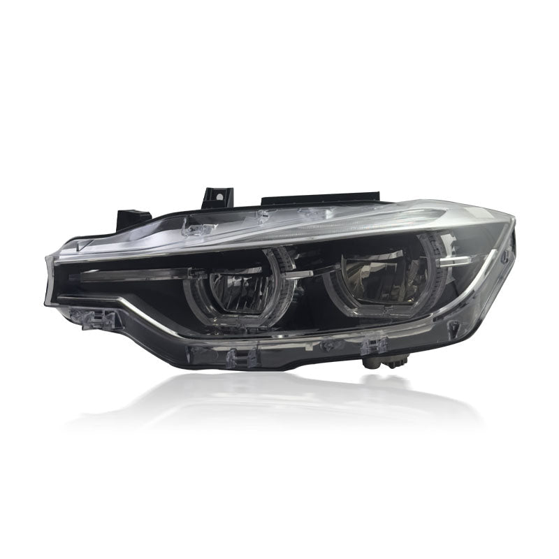 Vekto dual-color LED headlights for BMW 3 Series F30/F35 2013-2018, showing sleek headlight design with LED lighting.