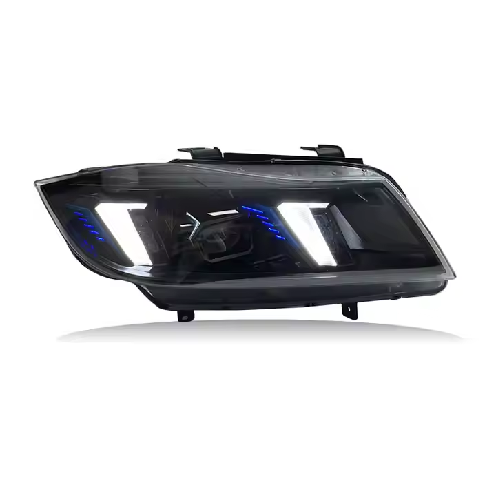 Vekto Snake Eyes LED headlights for BMW E90 2005-2012, close-up of sleek headlight design with LED accents.