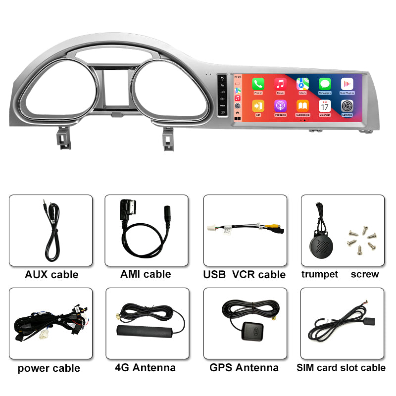Upgrade Touchscreen fits Audi Q7 2005-2015 10.25" 8-Core Android14 Wireless CarPlay with GPS-Navigation
