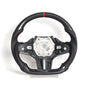 Vekto heated carbon fiber steering wheel for BMW G20 G80 G82 M3 M4, showcasing sleek black carbon fiber and ergonomic design.