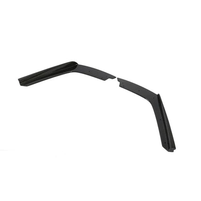 Gloss carbon fiber front splitter for BMW F80 M3 and F82 M4, K2 Industries performance style, enhances aerodynamics and sporty look.