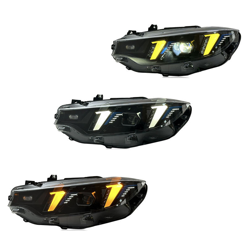 Vekto Snake Eye dual-color LED headlights for BMW F32, F36, F80, F82 M3 M4 2013-2019, showing the headlight design and color options.