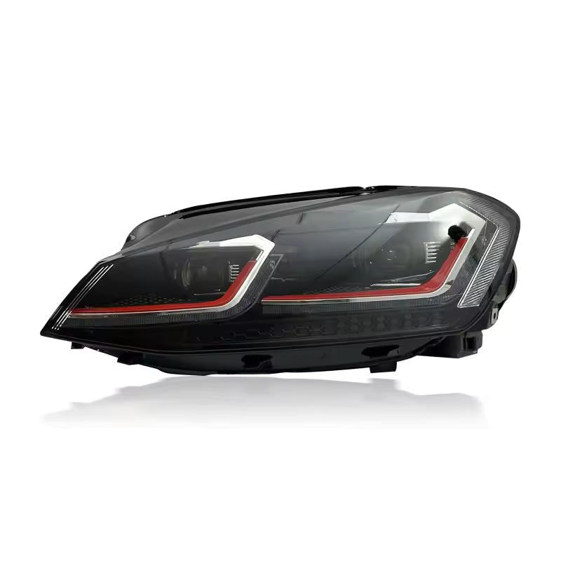 Vekto full LED headlights for Volkswagen Golf MK7 2013-2020, showing sleek design and bright illumination for enhanced visibility.
