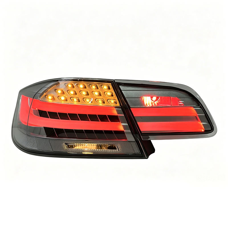 Clear LED taillights for BMW 3 Series E92 Coupe, 2006-2012, by Vekto, showing sleek, modern tail light design on a vehicle.