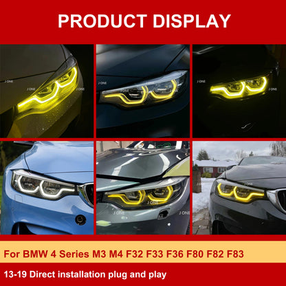 Vekto dual-color CSL LED DRL headlight modules for BMW F32/F33/F36/F80/F82/F83 2014-2020, showing close-up of LED daytime running lights