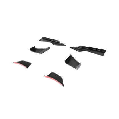 Carbon fiber front bumper canards for BMW F80 M3 and F82 F83 M4, designed to enhance aerodynamics and sporty appearance.