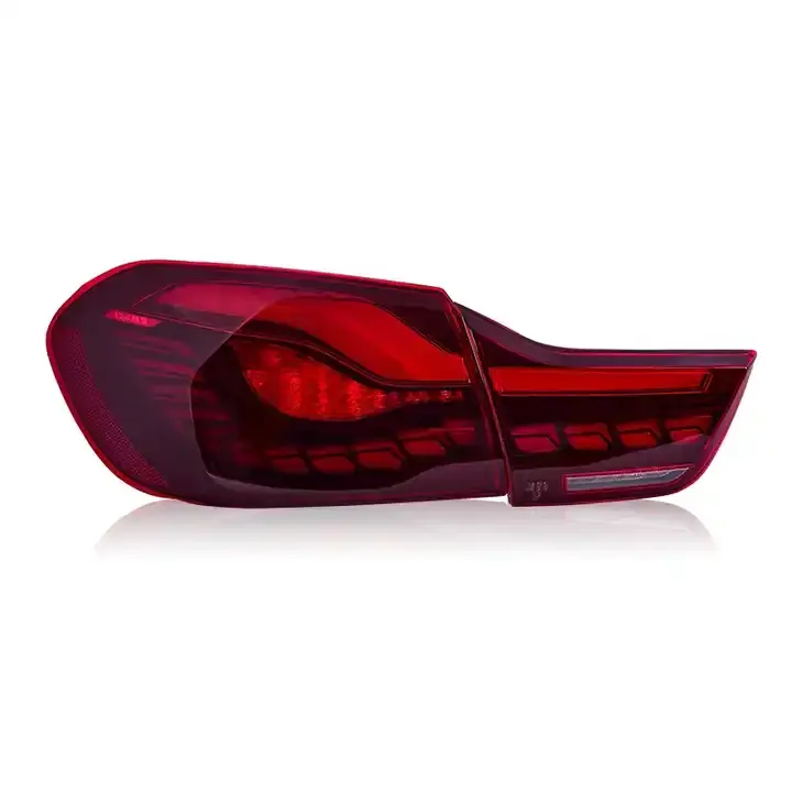 Vekto BMW 4 Series F32 F82 OLED GTS Style red smoked taillights for 2012-2018, showcasing sleek, smoked LED tail light design.