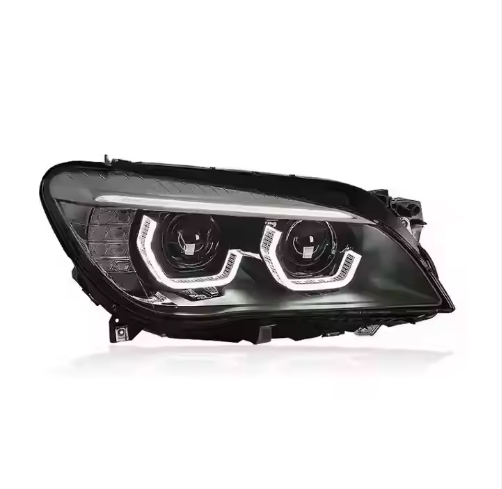 Vekto LED headlights for BMW 7 Series F01/F02 2009-2015, front view showing bright, modern headlight design and LED lighting elements.