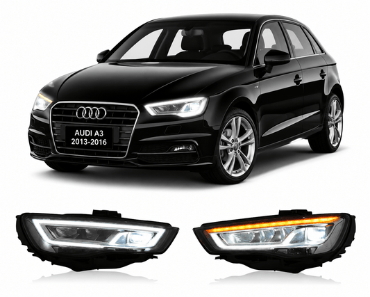 Full LED Headlights for Audi A3 / S3 2013–2016 Plug-and-Play Headlight Assembly - AudiGear.com - Headlights