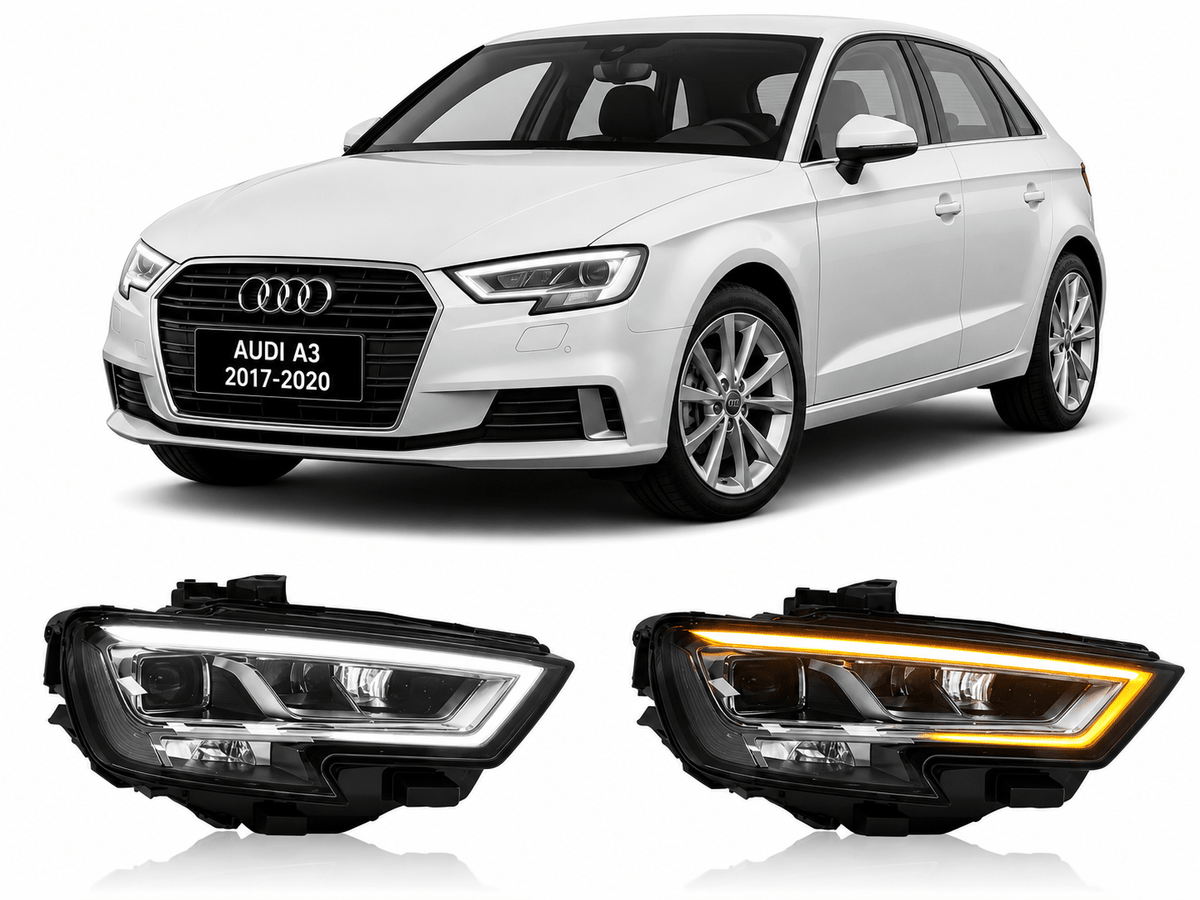 Full LED Headlights for Audi A3 2017-2020 - AudiGear.com - Headlights