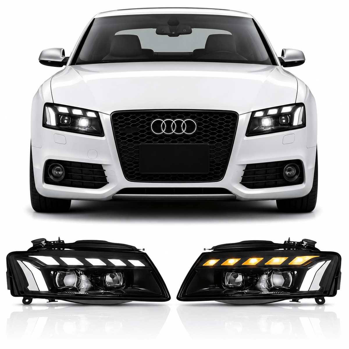 RS5 Style LED Headlights for Audi A5 & S5 2008-2012 - AudiGear.com - Headlights