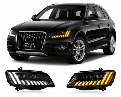 LED Headlights for Audi Q5 2008–2018 Start Animation Plug-and-Play Assembly - AudiGear.com - Headlights