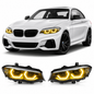 Vekto dual-color LED daytime running light modules installed in the headlights of BMW F22/F23 2 Series LCI 2018-2020.