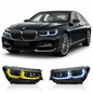Vekto dual color LED headlights for BMW 7 Series G12 (2016-2018) showing front view with bright LED lighting elements.