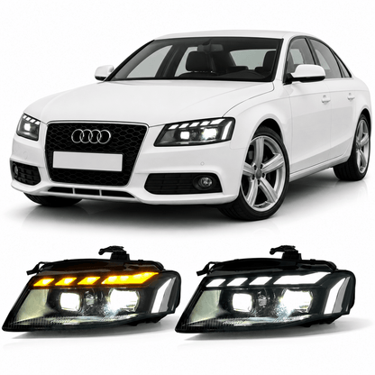 RS Style LED Headlights Assembly for Audi A4 (2008–2012) - AudiGear.com - Headlights