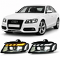 RS Style LED Headlights Assembly for Audi A4 (2008–2012) - AudiGear.com - Headlights