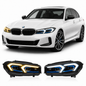 Vekto dual color LED headlights assembly for BMW 3 Series G20 G28 (2023–2025), showing sleek headlight design with LED accents.