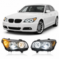 Vekto Snake Eyes dual color LED headlights assembly for BMW 5 Series E60 (2003–2010), showing the headlight design and dual color LEDs.