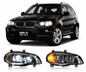 Vekto LED headlight assembly for BMW X5 E70 2007-2013, plug-and-play headlight replacement with clear lens and bright illumination.