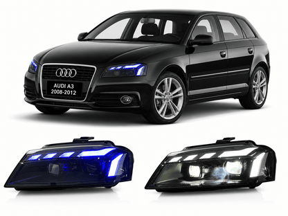 RS Style LED Headlights for Audi A3 2008-2012 - AudiGear.com - Headlights