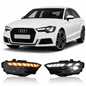 LED Headlights for Audi A3 2017-2020 with Dynamic DRL & Flowing Turn Signals - AudiGear.com - Headlights