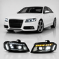 LED Headlights Assembly for Audi A4 B8 (2008–2012) | RS Style Upgrade | LED Daytime Running Lights | Plug & Play