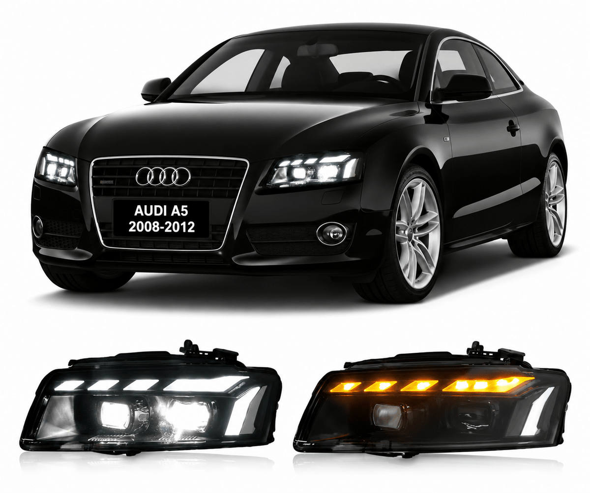 RS-Style LED Headlights for Audi A5 2008-2012 Plug-and-Play Headlight Assembly - AudiGear.com - Headlights