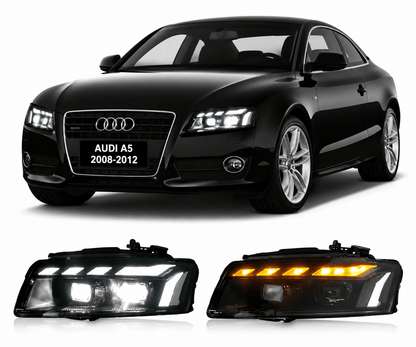 RS-Style LED Headlights for Audi A5 2008-2012 Plug-and-Play Headlight Assembly - AudiGear.com - Headlights
