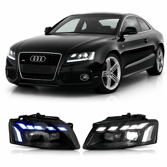 RS Style LED Headlights Assembly for Audi A5 (2008–2012) - AudiGear.com - Headlights
