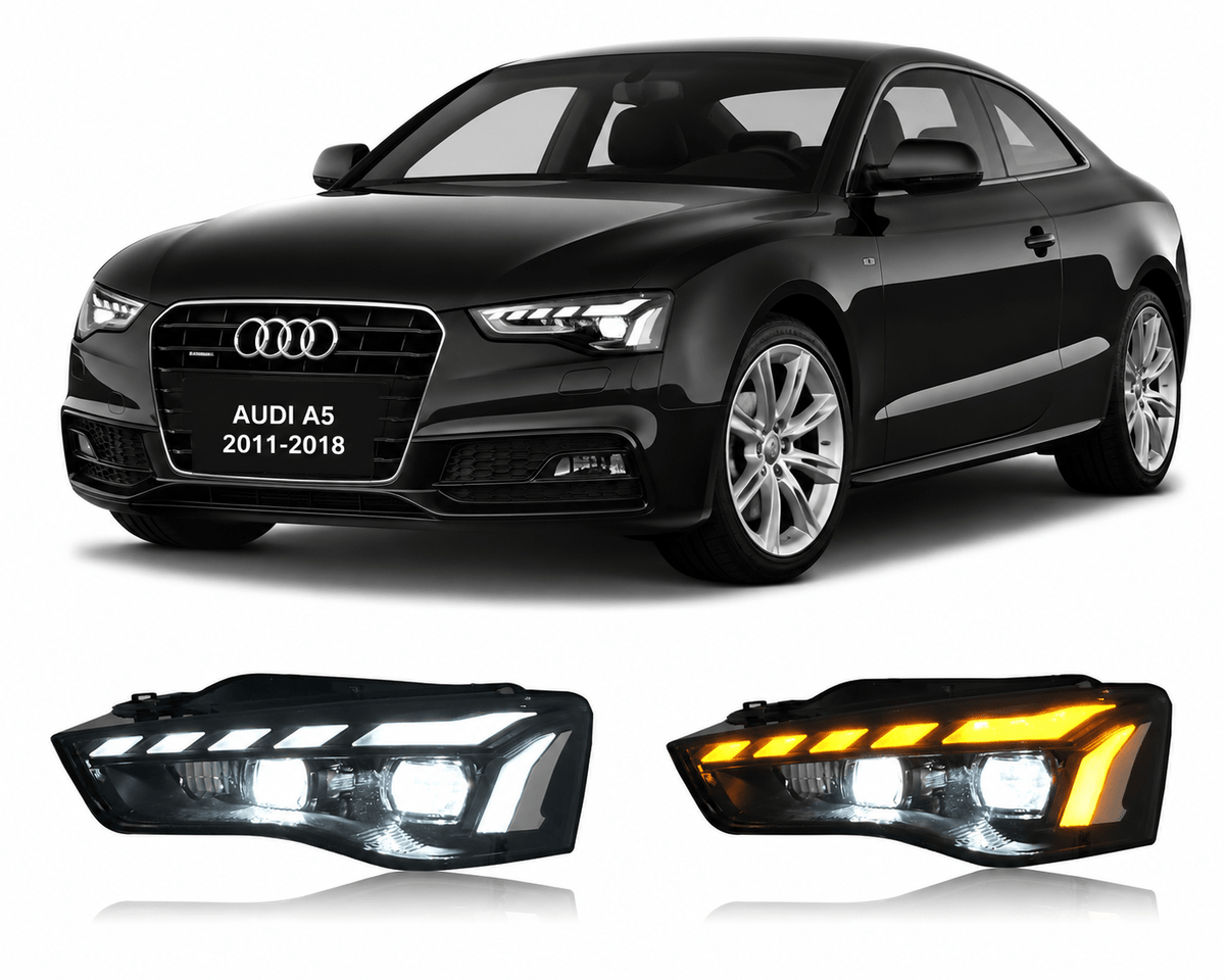 Full LED Headlights for Audi A5 2011–2018 Plug-and-Play Headlight Assembly - AudiGear.com - Headlights