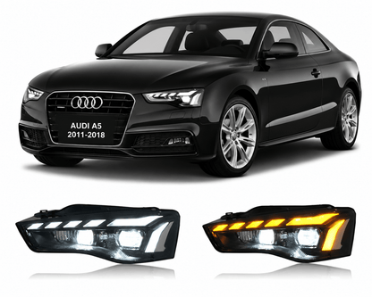 Full LED Headlights for Audi A5 2011–2018 Plug-and-Play Headlight Assembly - AudiGear.com - Headlights