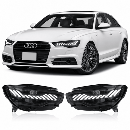 RS-Style LED Projector Headlights for Audi A6 C7 2012-2015 - AudiGear.com - Tail Lights