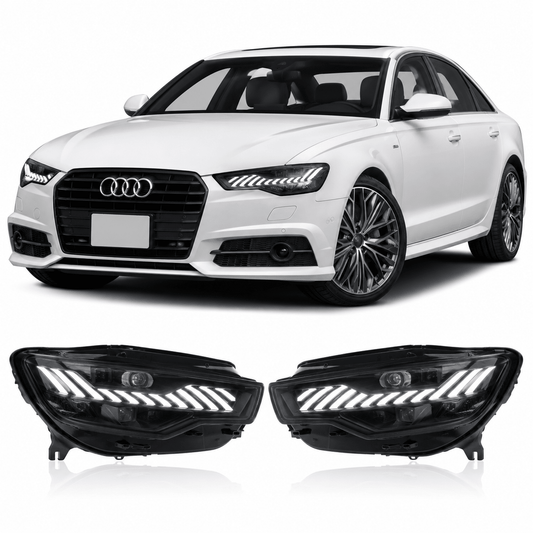 RS-Style LED Projector Headlights for Audi A6 C7 2012-2015 - AudiGear.com - Tail Lights